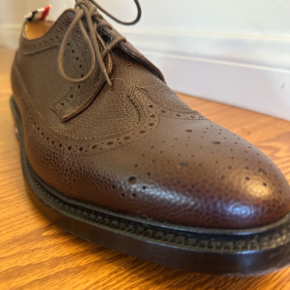 Thom Browne Pebble Grain Leather Longwing Derby Shoes - Men 10.5US/43.5EU - Picture 12 of 16